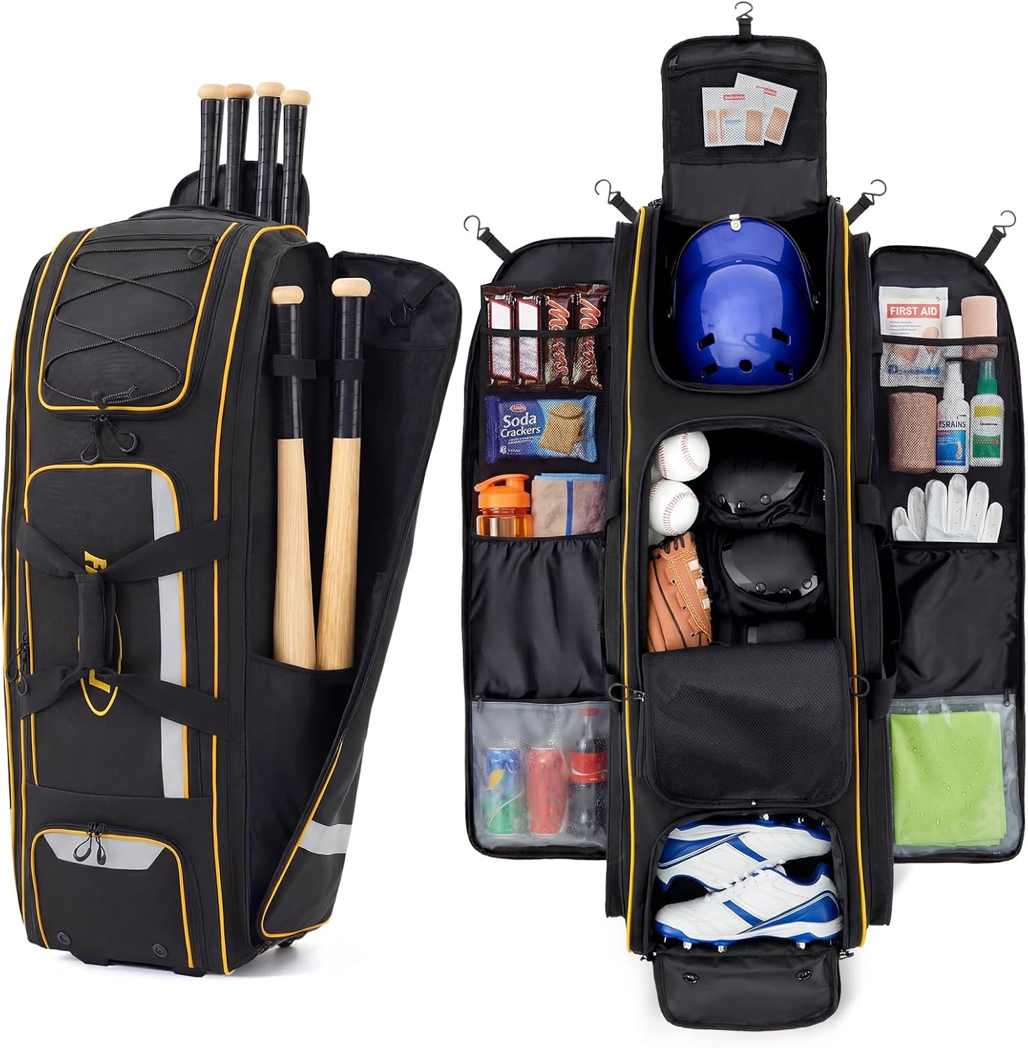 Sports Equipment Bag With Wheels - حقيبة معدات بيسبول بسعة 100 لتر