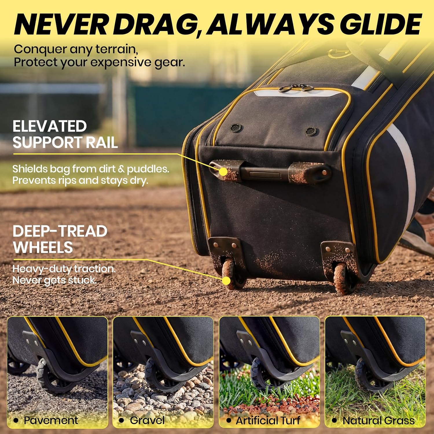 حقيبة معدات بيسبول بسعة 100 لت - مراجعة Sports Equipment Bag With Wheels وسعره