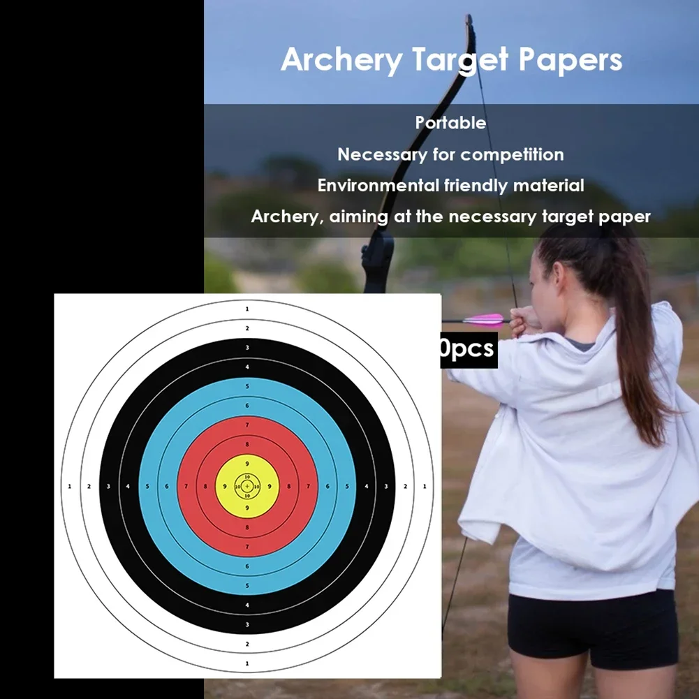 10 قطع/مجموعة أهداف ورقية احتر - مراجعة Archery Target Face وسعره
