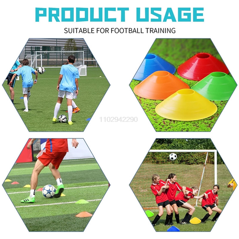 10/50 قطعة مخاريط القرص التدري - مراجعة Football Training Cone وسعره