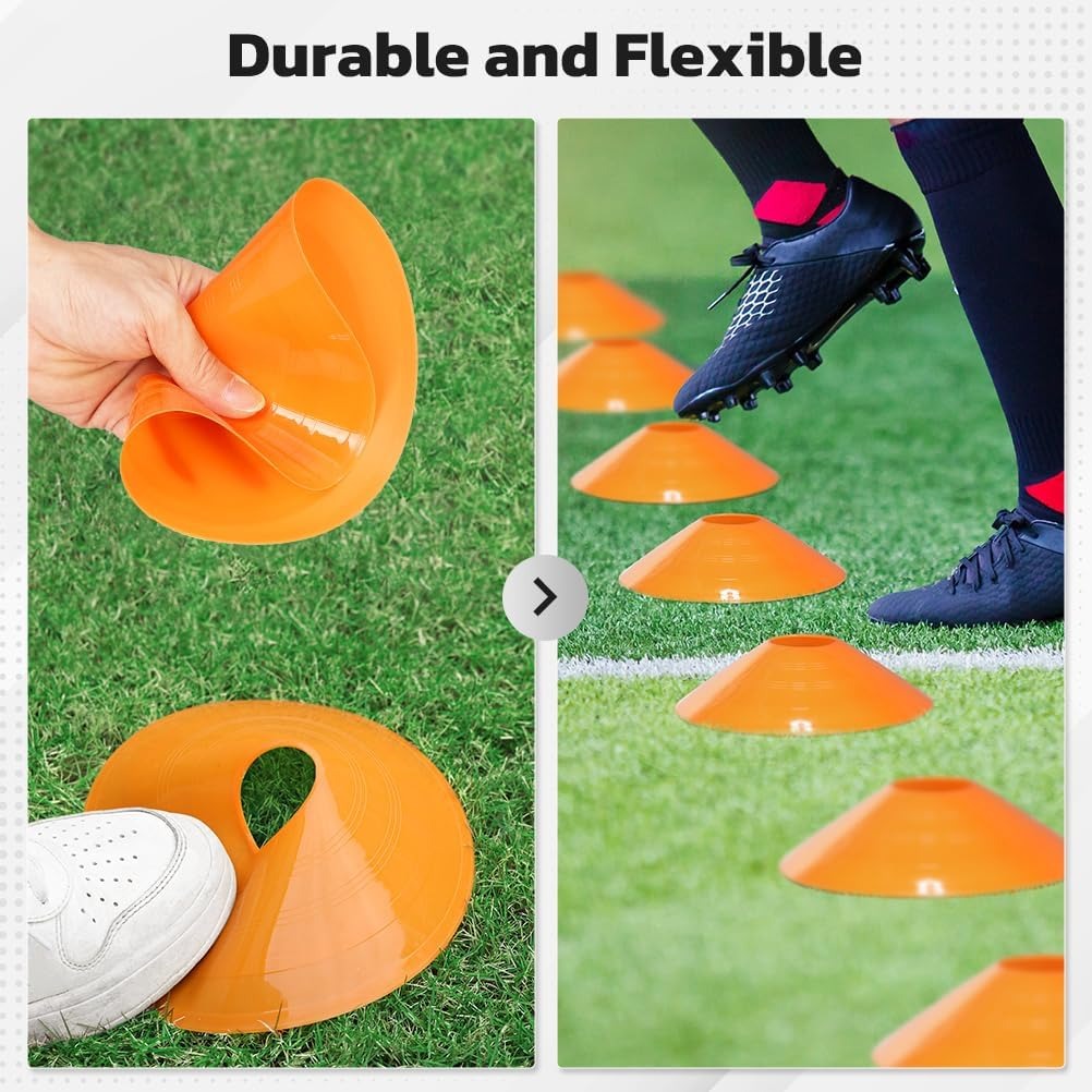 25 قطعة من أقماع كرة القدم، أق - مراجعة Football Training Cone وسعره
